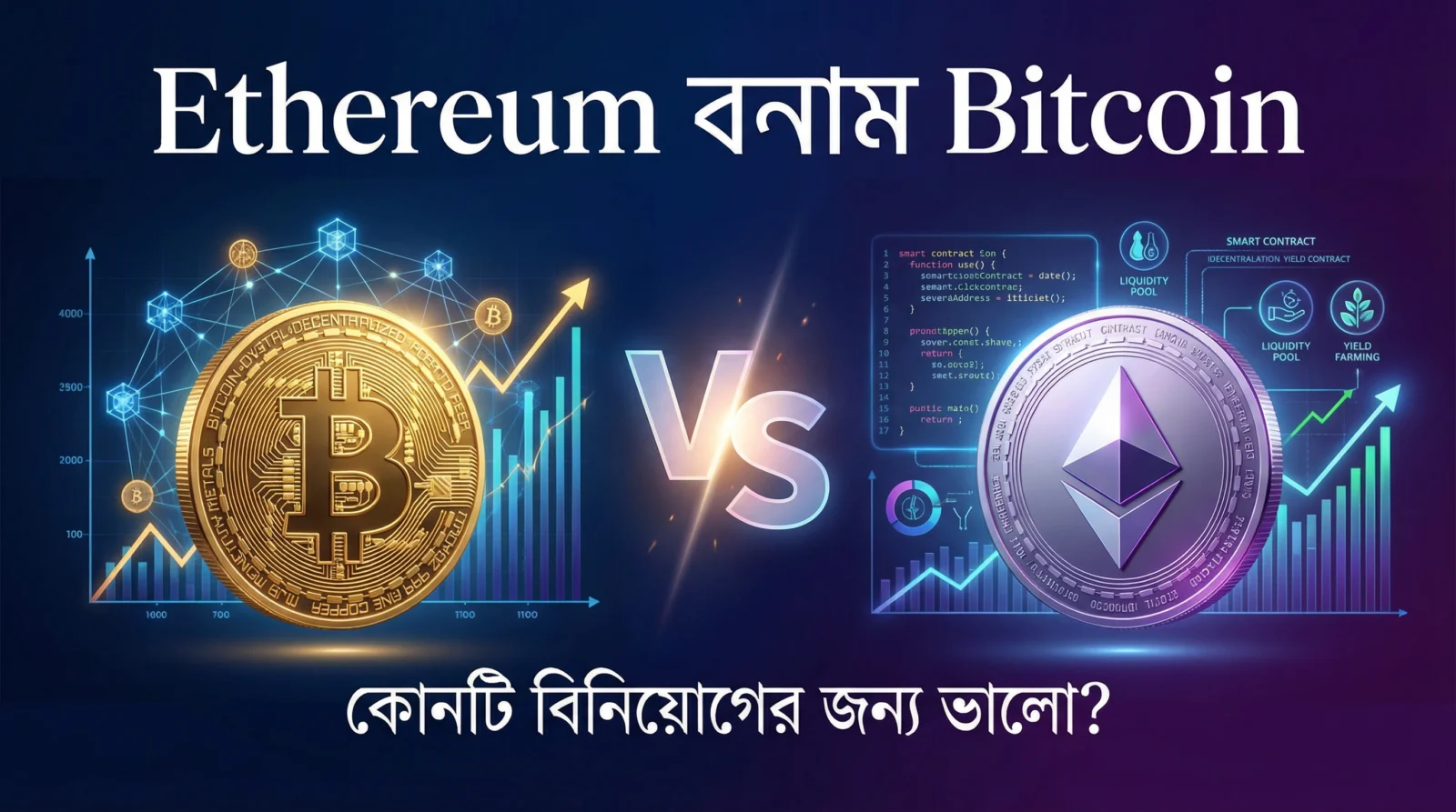 Ethereum বনাম Bitcoin – কোনটি বিনিয়োগের জন্য ভালো