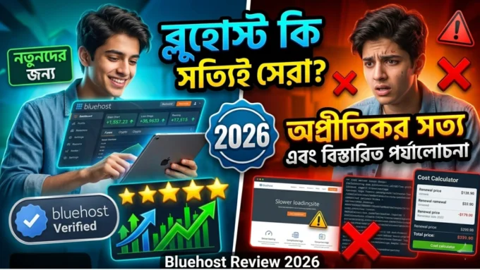 Bluehost Review 2026 এটি কি সত্যিই নতুনদের জন্য সেরা হোস্টিং (অপ্রীতিকর সত্য এবং বিস্তারিত পর্যালোচনা)
