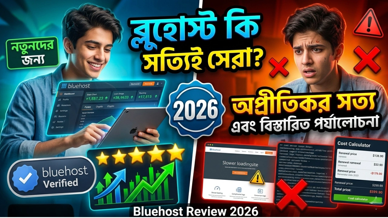 Bluehost Review 2026 এটি কি সত্যিই নতুনদের জন্য সেরা হোস্টিং (অপ্রীতিকর সত্য এবং বিস্তারিত পর্যালোচনা)
